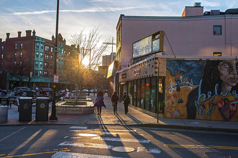 Cafe Luna Central Square Cambridge MA Sunset Photograph by Toby McGuire