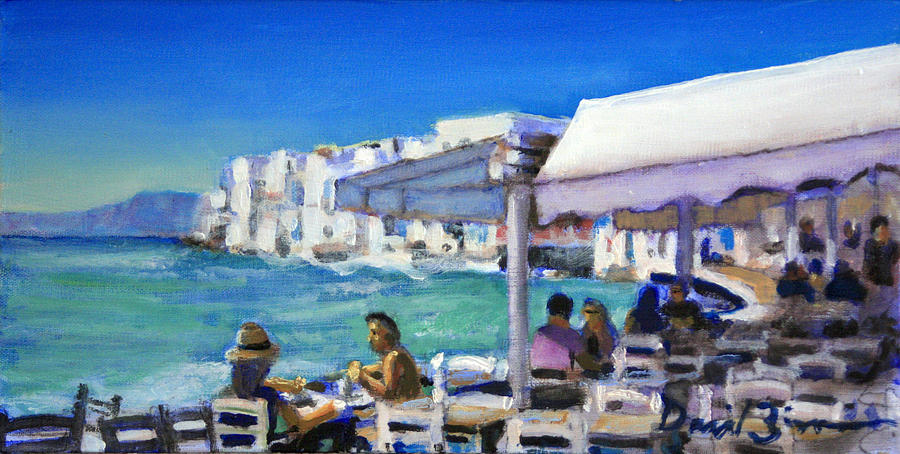Crete Painting - Cafe Metaxa by David Zimmerman