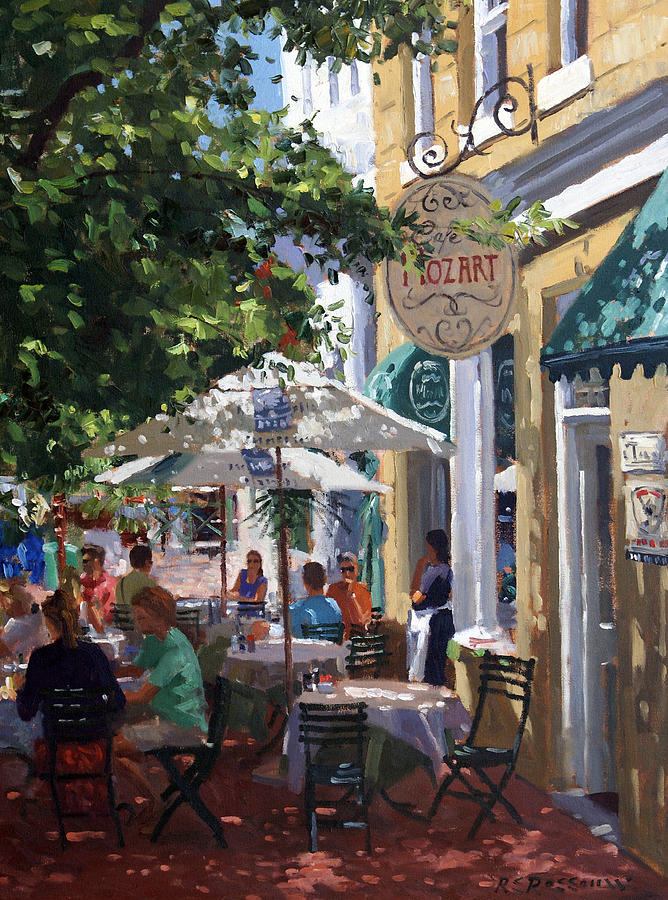 Cafe Mozart, Cape Town Painting by Roelof Rossouw