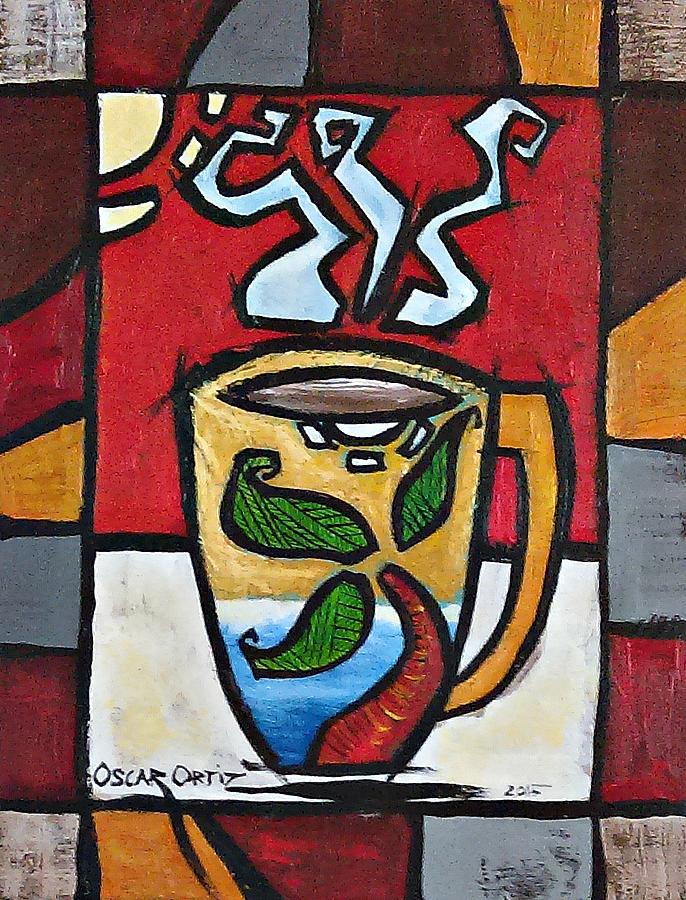 Cafe Palmera Painting by Oscar Ortiz