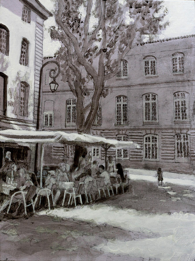 Outdoor Cafe Painting - Cafe Portugese by David Zimmerman