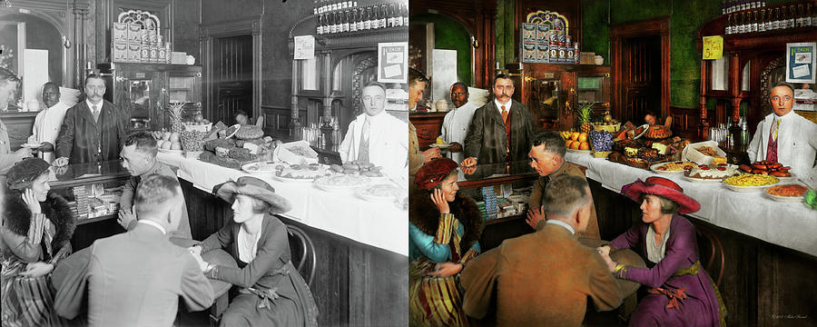Cafe - Temptations 1915 - Side by Side Photograph by Mike Savad
