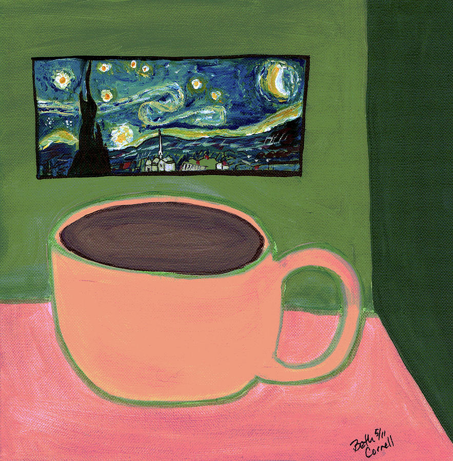 Cafe Terrace at Night by Beth Cornell Cafe Terrace at Night by Beth Cornell