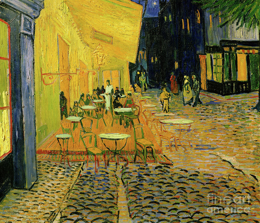 Cafe Terrace, Place du Forum, Arles, 1888  Detail Painting by Vincent Van Gogh