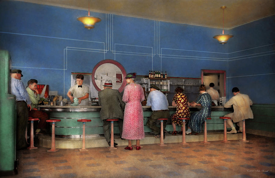Cafe - The half way point 1938 Photograph by Mike Savad