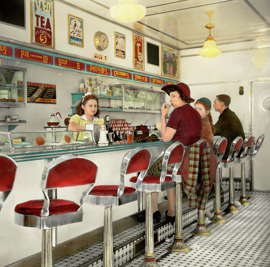 Cafe - The local hangout 1941 Photograph by Mike Savad