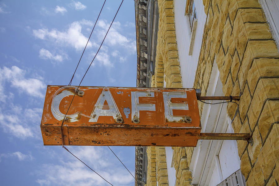 Cafe Vintage Sign Photograph by Steven Bateson