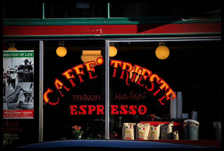 Caffe Trieste Espresso WIndow Photograph by Bonnie Follett