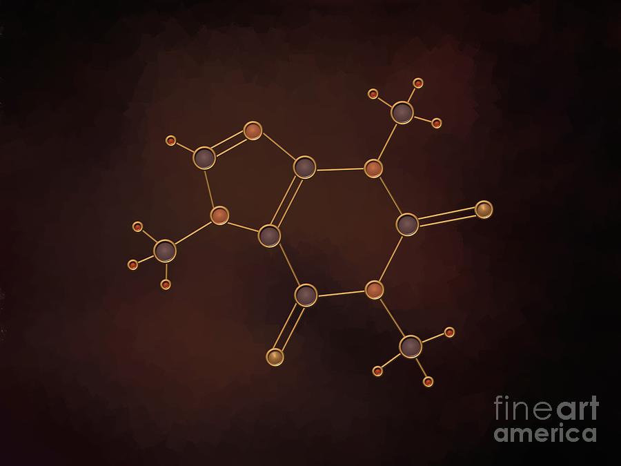 Cushion Caffeine Molecule Orange 