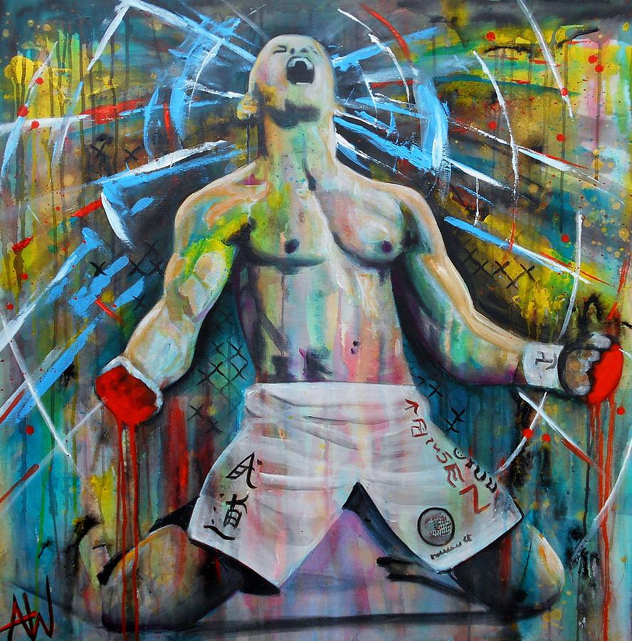 Cage Fighter Painting by Angie Wright