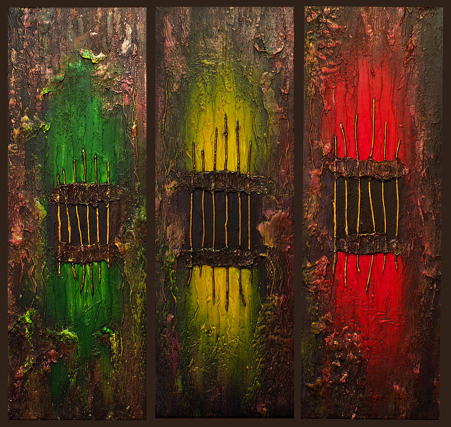 Caged Abstract Painting by Patricia Lintner