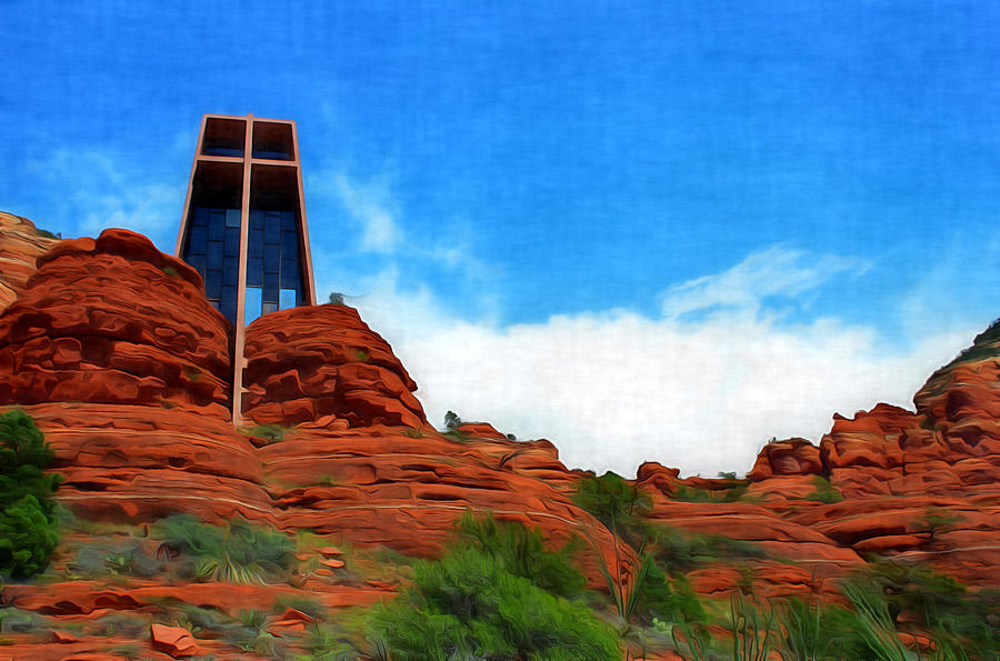 Chapel of the Holy Cross - Sedona Arizona Digital Art by Dan Stone