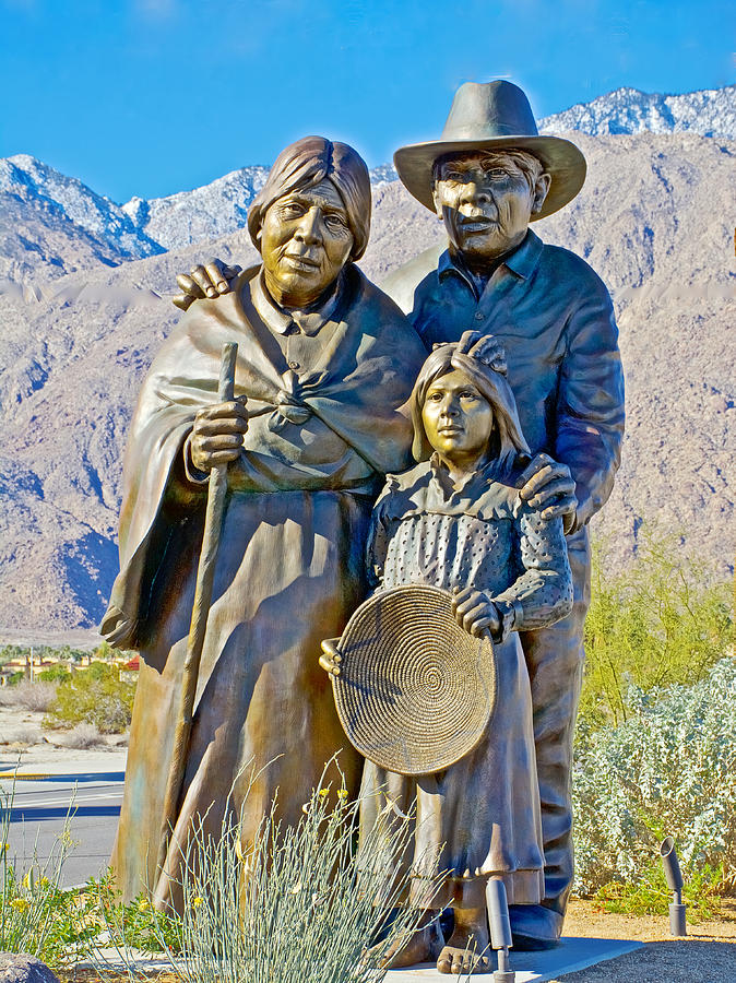 Cahuilla Band of Agua Caliente Indians Sculpture on Tahquitz Canyon Way in Palm Springs-California Photograph by Ruth Hager