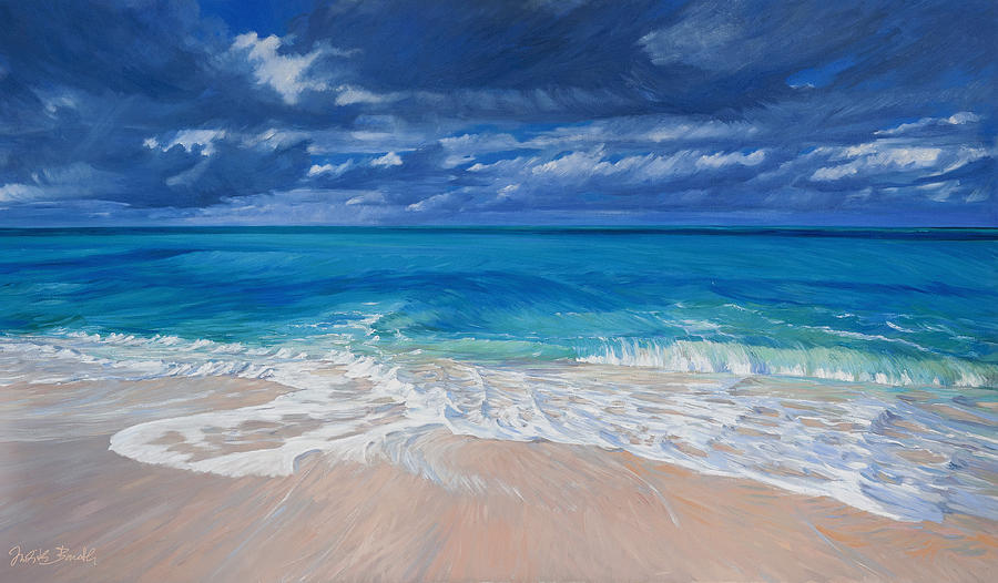 Blue Water Painting - Caicos Seashore by Judith Barath
