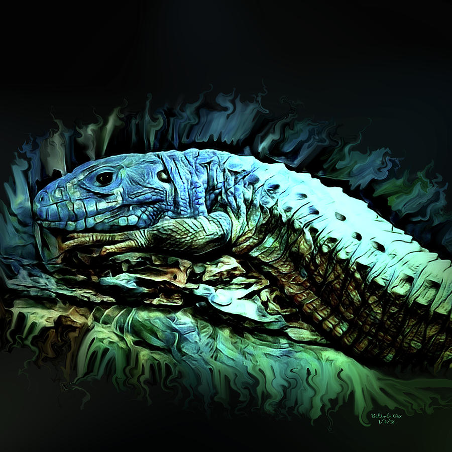 Caiman Lizard  Digital Art by Artful Oasis