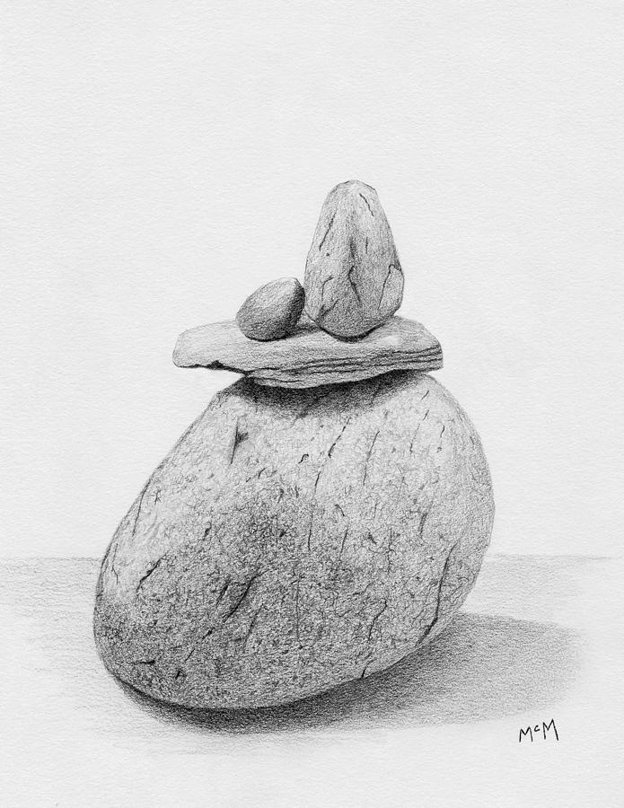 Cairn Drawing Drawing by Garry McMichael