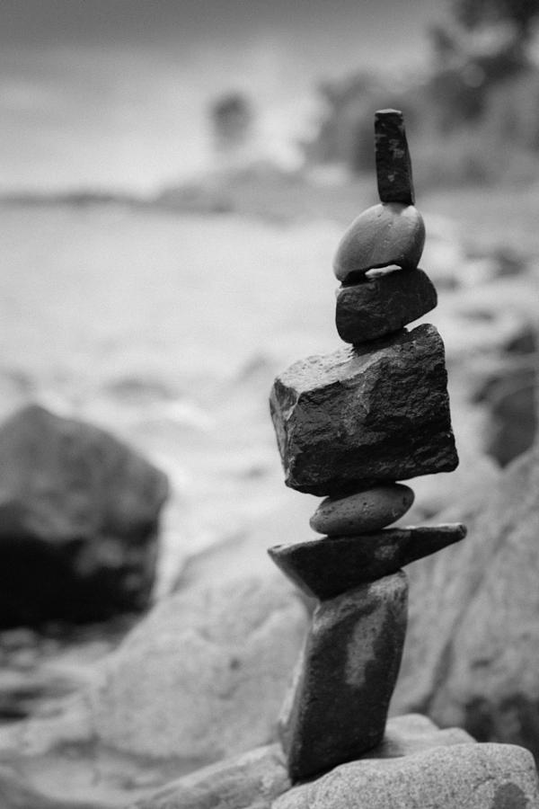 Cairn in black and white Photograph by Hermes Fine Art