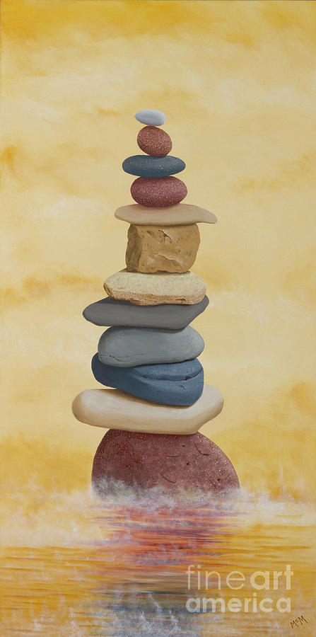 Cairn in the Morning Mist Painting by Garry McMichael