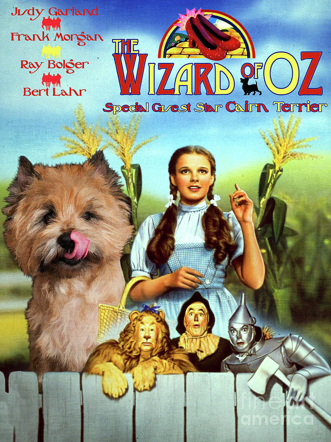 Cairn Terrier Art Canvas Print - The Wizard of Oz Movie Poster Painting by Sandra Sij