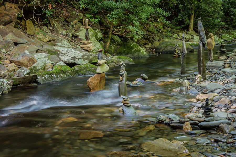 Cairns at Fires Creek Photograph by Kelly Kennon