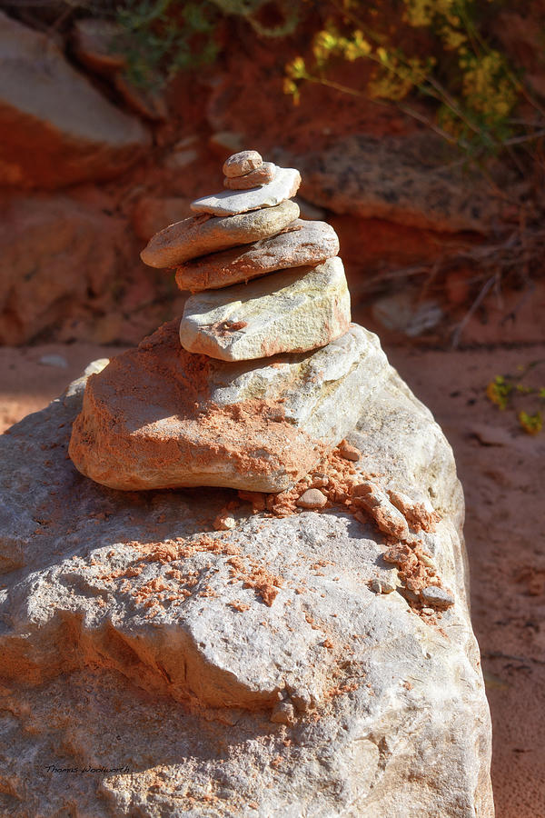 Cairns Rock Trail Marker Colorado Plateau Kanab Utah Vertical Photograph by Thomas Woolworth