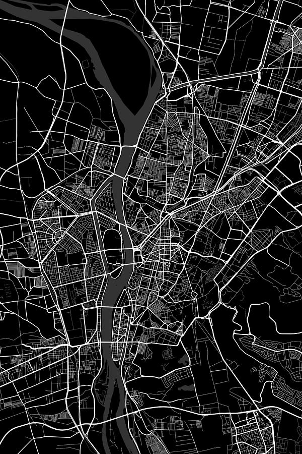 Cairo Egypt Dark Map Digital Art by Jurq Studio - Fine Art America