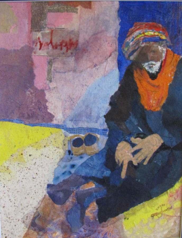 Cairo Street Beggar  Mixed Media by Carole Johnson