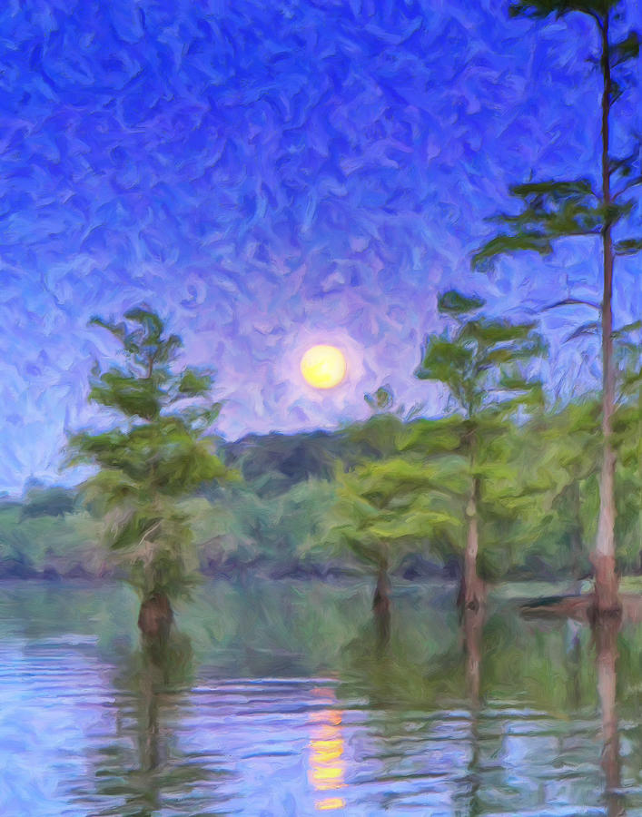 Cajun Moon Painting by Dominic Piperata