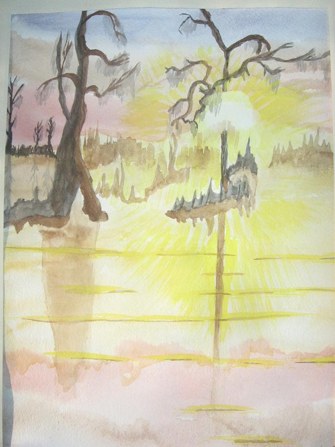 Tree Painting - Cajun Sunrise by Warren Thompson
