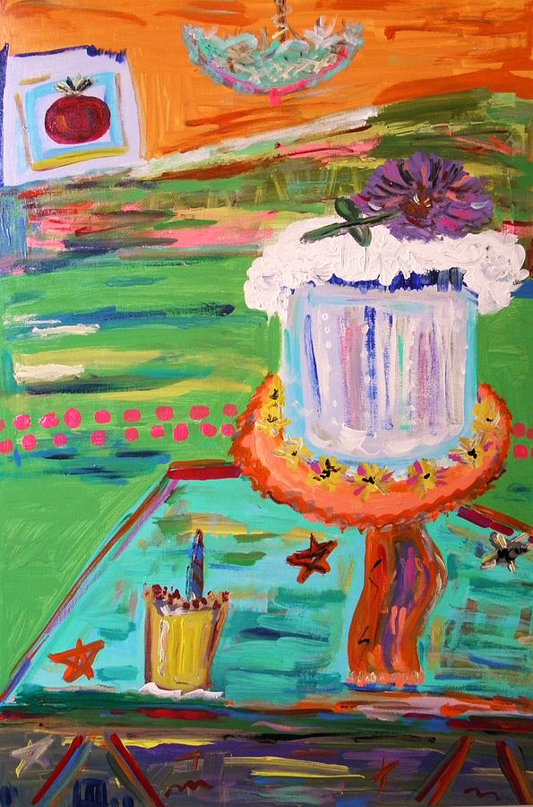 Cake Painting - Cake and Lemonade by Mary Carol Williams