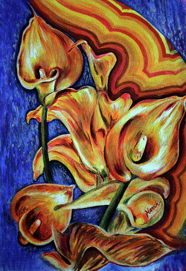 Cala Lilies Painting by Harsh Malik