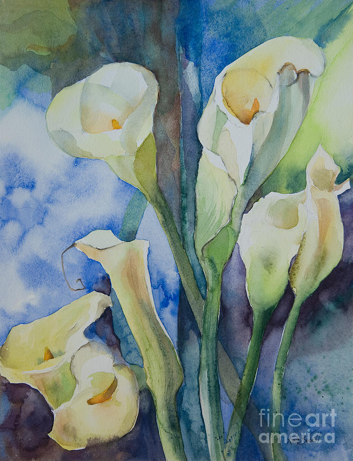 Cala Lilies Painting by Kate Bedell