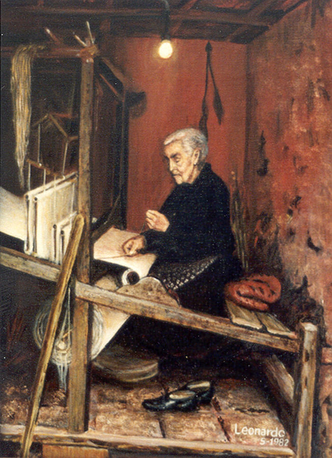 Calabrian Weaver Painting by Leonardo Ruggieri