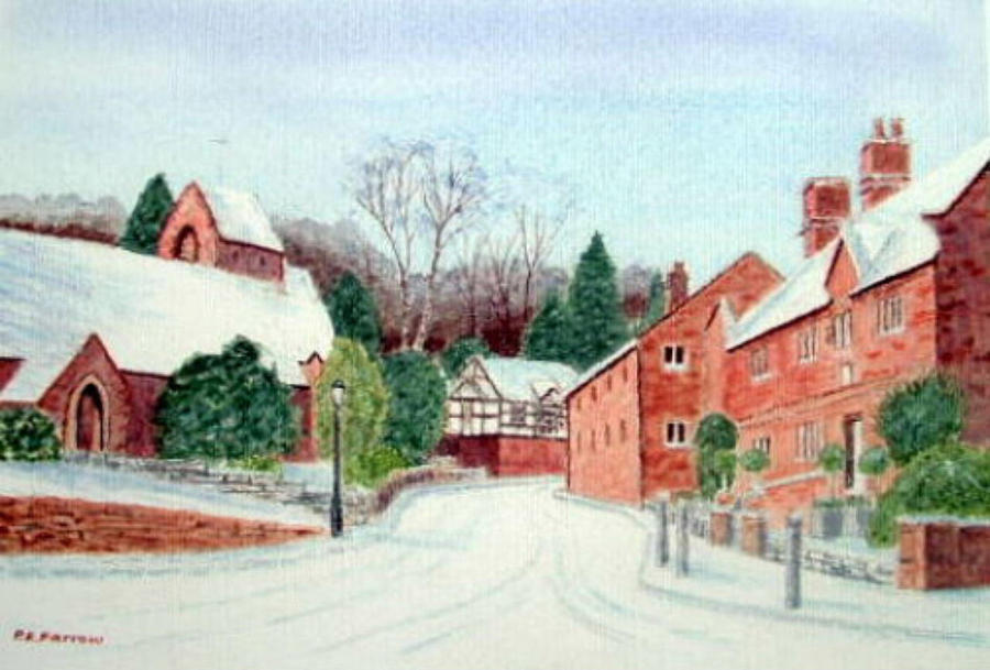 'Caldy Village in Winter', Wirral Painting by Peter Farrow Fine Art