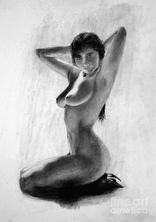 Nude Drawing - Calender Girl by John Davis