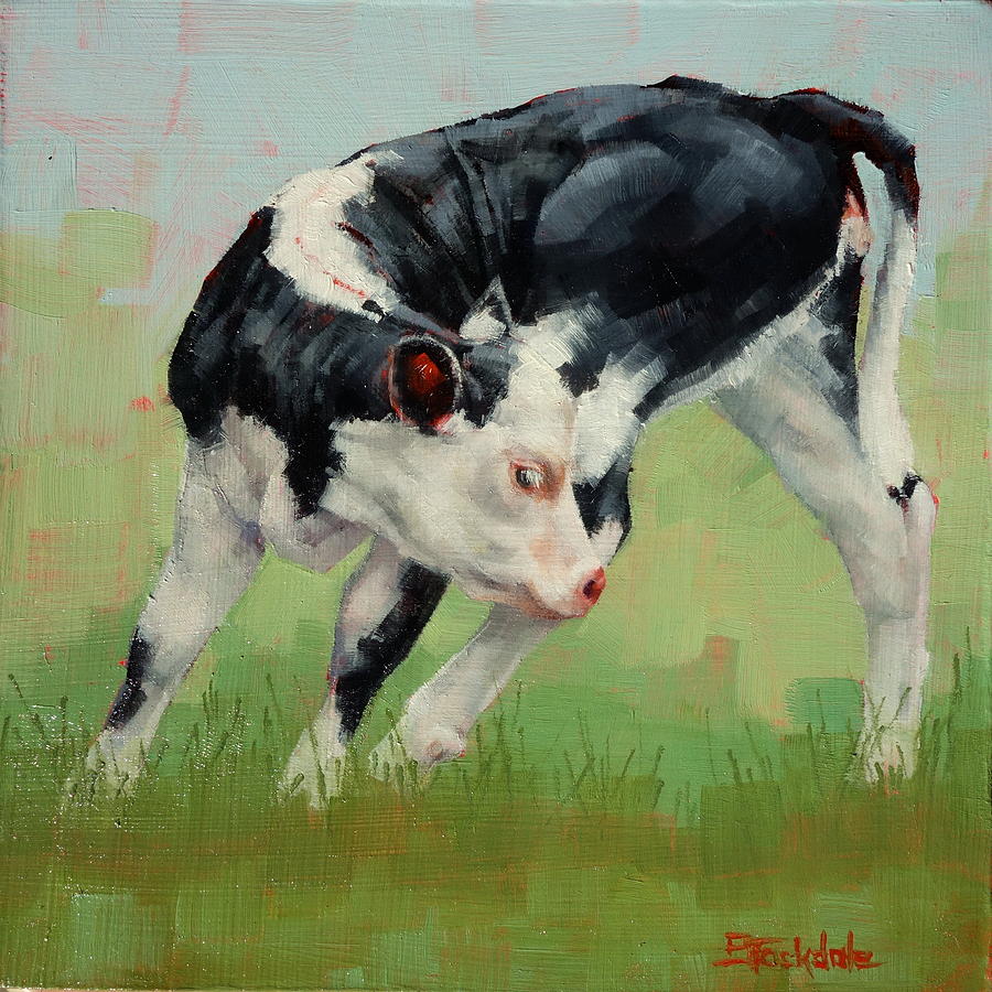 Calf Contortions Painting by Margaret Stockdale