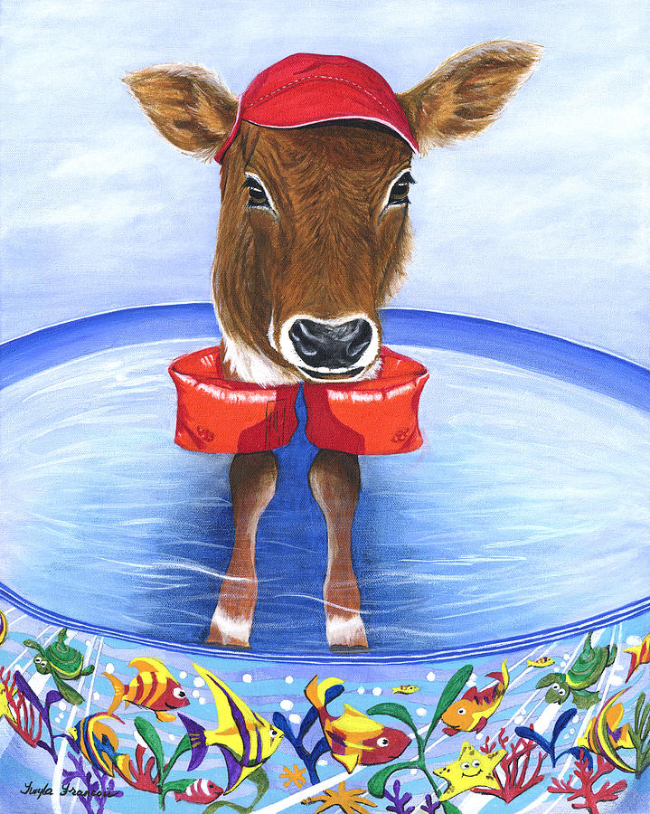 Calf Days of Summer Painting by Twyla Francois