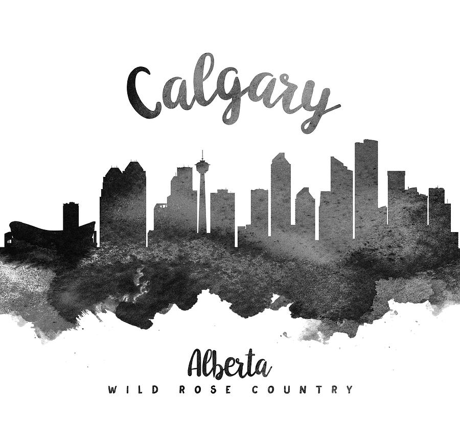 Calgary Painting - Calgary Alberta Skyline 18 by Aged Pixel