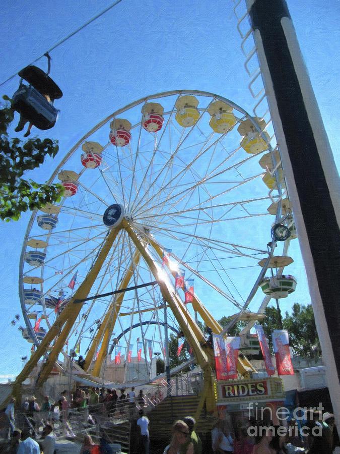 Calgary Stampede Ferris Wheel Digital Art by Donna L Munro
