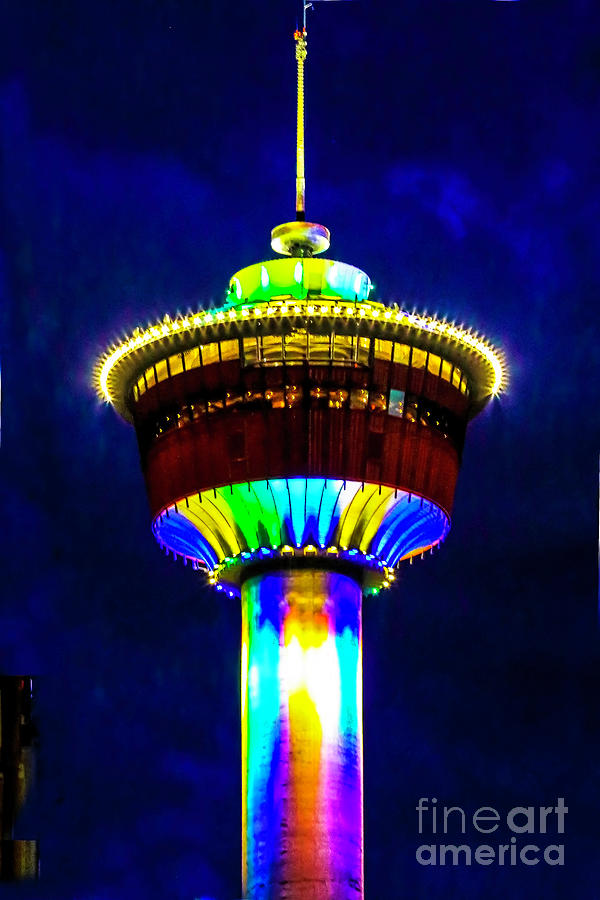 Calgary Tower Photograph - Calgary Tower at Night by Edita De Lima