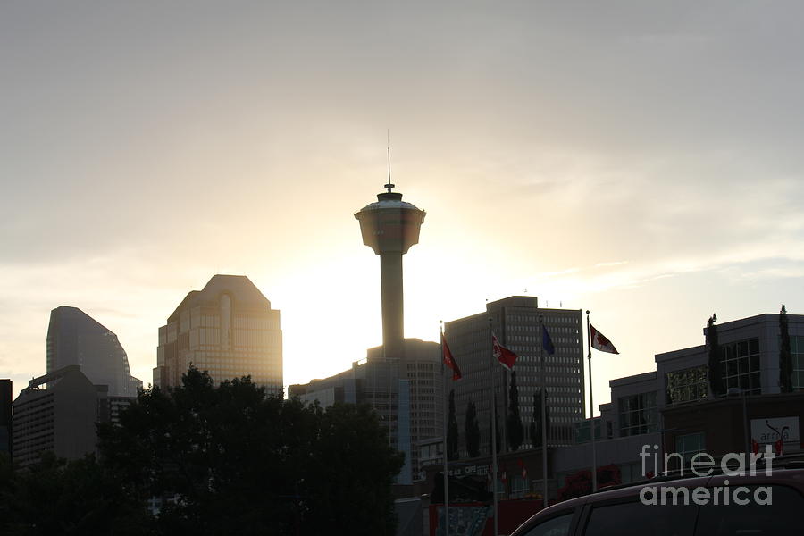 Calgary Tower Lit By Sun V2 Photograph by Donna L Munro