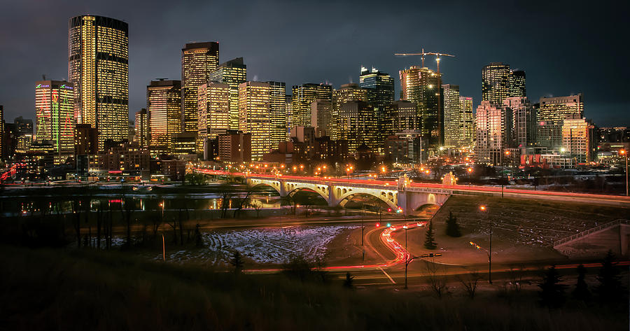 Calgary Twilight Skyline by Ward Cameron Calgary Twilight Skyline by Ward Cameron