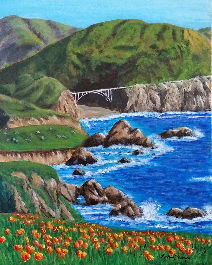 California Coastline Painting by Amelie Simmons