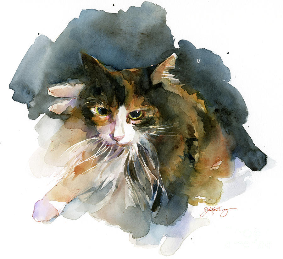 Calico Cat Painting by John Keeling - Fine Art America