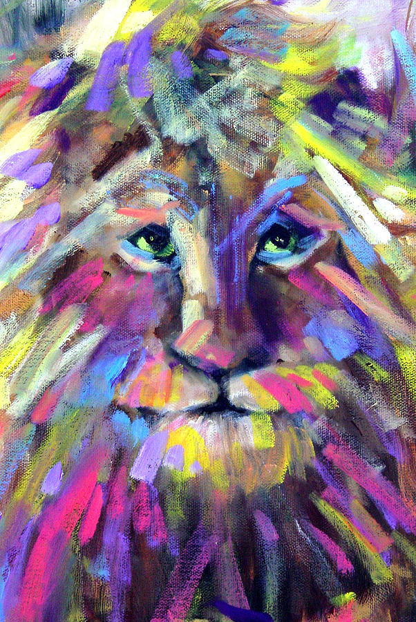 Lion Painting - Calico Cat by Sally Seago