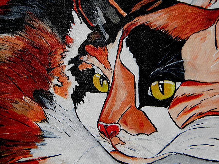 Calico Close up of Face Painting by Patti Schermerhorn
