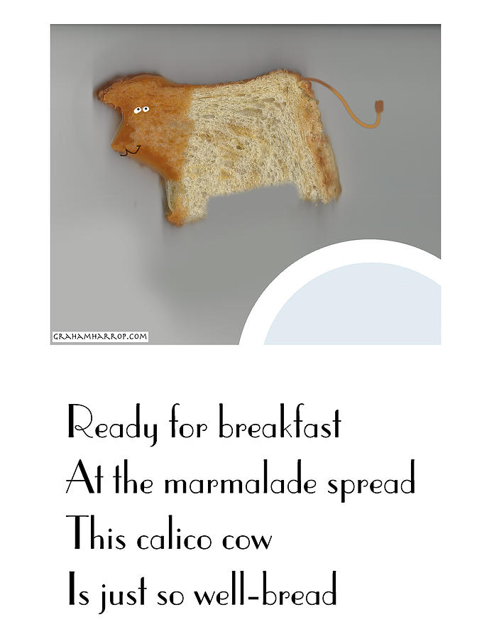 Calico cow Digital Art by Graham Harrop