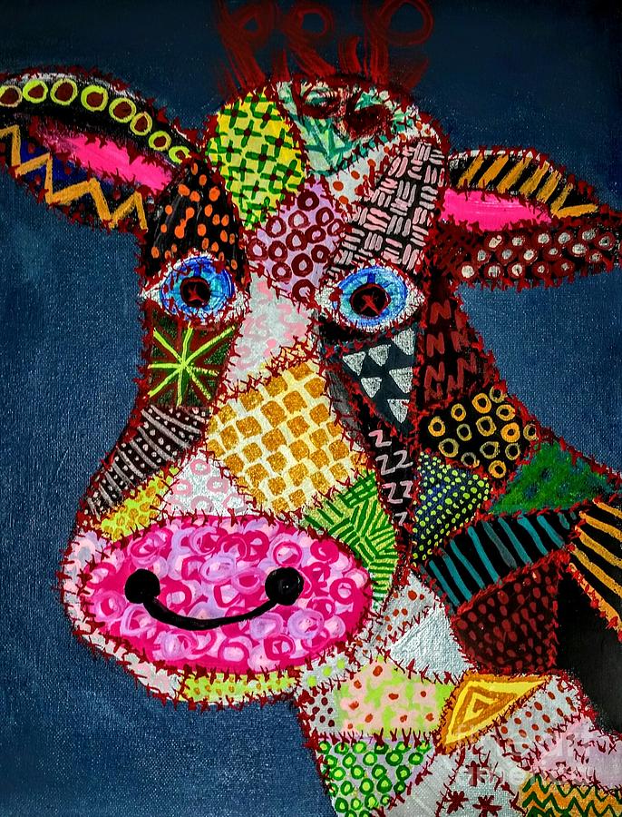 Calico Cow Painting by Seaux-N-Seau Soileau
