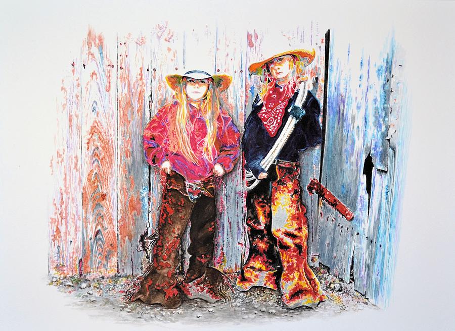 Calico Cowgirls Painting by Traci Goebel