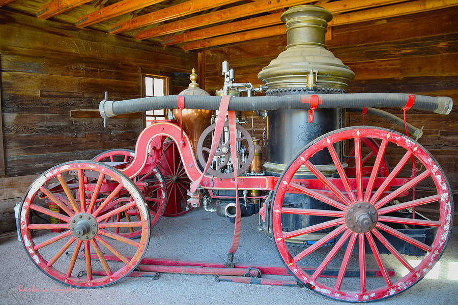 Calico Ghost Town Fire Engine Painting by Barbara Snyder